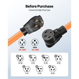 สายต่อพ่วงสำหรับรถบ้านแบบหนาพิเศษ 50 แอมป์ ยาว 100 ฟุต 125V/250V 6/3+8/1 เกจ STW NEMA 14-50P ถึง 14-50R ได้รับการรับรองมาตรฐาน ETL - Product Image 3