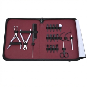 Kit d'outils professionnels pour extensions de cheveux à micro-anneaux, pince à sertir les perles, outil de suppression, outil de pressage pour extensions à bandes, coupe-adhésif, crochet et boucle - Product Image 1