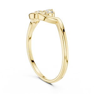 Anillos de oro macizo de 14k para mujer con diseño de hoja de Aries Jewel, minimalistas, con diamantes de corte redondo, para compromiso, aniversario, boda. - Product Image 4