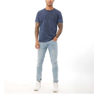Camiseta Casual para Hombre, Azul, Manga Corta, Cuello Redondo, Corte Holgado, 100% Algodón Jersey, Diseño Vintage Personalizado, Transpirable - Product Image 2
