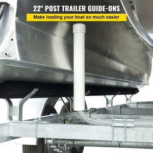 Guide per Rimorchio Barca in Acciaio da 22 Pollici (2 Pezzi) con Coperture in PVC Bianco e Accessori di Montaggio Completi Inclusi - Product Image 2