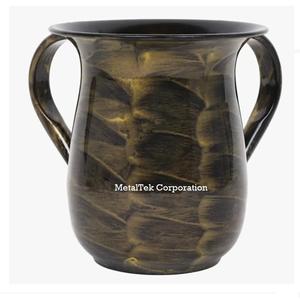 Netilat Yadayim Cup Jewish Hand Washing <b>Mug</b> Double Handle Natla Judaica Ritual Wash Cup Negel Vasser High Quality Metal Shabbat - Product Image 6