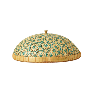 Eco-Friendly Handwoven Teal <b>Green</b> Bamboo Round Food Cover Dome Umbrella Tabletop Dish <b>Net</b> Cover Fruit Serving Cloche Wholesale - Product Image 3