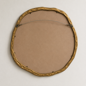 Luxury Irregular Gold Wall <b>Mirror</b> Textured Metal Frame Round Decorative <b>Mirror</b> For Living Room Bedroom Home Decor Accent - Product Image 3