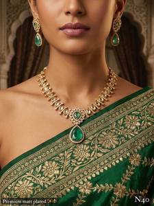 Fancy Collection High Quality Gold Plated Geometric Claw Setting Classic Wedding Imitation Pearl Latest Designed Women's <b>Set</b> - Product Image 5