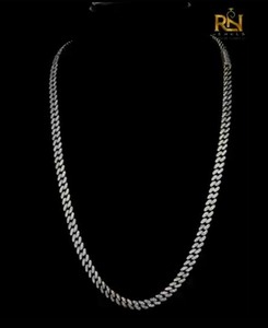 สร้อยคอแบบ Cuban Link เพชรเพาะเลี้ยงในห้องปฏิบัติการ ทองแท้ 9K 14K 18K หรูหรา ทรงเหลี่ยมเจียระไนอย่างประณีต เครื่องประดับชั้นดี ความยาวตามสั่ง ขายส่ง - Product Image 1