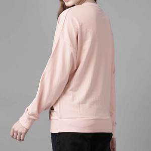 Sweat-shirt surdimensionné à col rond pour femme, personnalisé avec logo, 100 % coton respirant de haute qualité, idéal pour l'hiver - Product Image 3