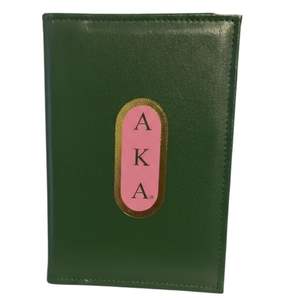 Tarjetero de Cuero AKA, Cartera Delgada Rosa Verde, Estuche para Tarjetas Premium, Porta Identificación Minimalista, Elegante para Uso Diario - Product Image 1