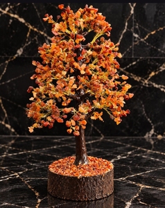 Árbol de bonsái hecho a mano con piedras de cornalina roja, escultura de piedras Feng Shui, decoración de prosperidad, abundancia, regalo, meditación. - Product Image 2