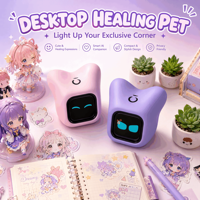 Robot jouet IA avec écran LED, reconnaissance d'émotions, certifié CE CPC, câlins avant le coucher, chargement USB-C, vente en gros, OEM, cadeau musical pour enfants