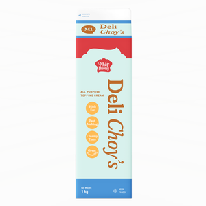 Crème de cuisson et de fouettage professionnelle Deli Choy's 1KG, crème tout usage pour la décoration de gâteaux, la pâtisserie, la fabrication alimentaire, HALAL OEM/ODM - Product Image 1