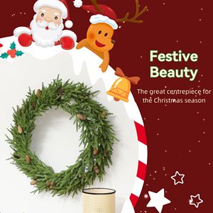 Guirlande de Noël artificielle en pin de Norfolk de 36 pouces avec des branches et des cônes de pin réalistes pour la décoration de porte ou de mur - Product Image 4