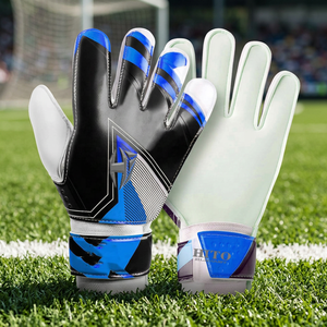 Gants de gardien de but de football en latex allemand bleu de qualité supérieure, design personnalisé, coupe négative, sangle en latex, vente chaude - Product Image 3