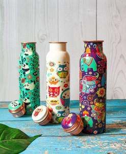 ขวดน้ำสแตนเลสหุ้มฉนวนลายการ์ตูนสัตว์ SOFIYA CRAFT ป้องกันการรั่วซึม พกพาสะดวก ฝาปิดทองแดง ลายแพนด้าและนกฮูก เป็นมิตรกับสิ่งแวดล้อม - Product Image 1