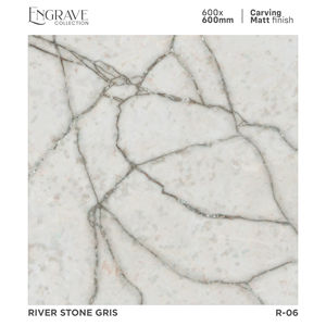 Azulejos de porcelana contemporáneos de 60x60 cm con textura mate tallada para interiores con un toque natural y una expresión superficial elegante. - Product Image 1