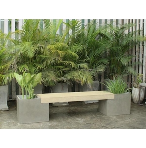 Banc d'extérieur moderne en béton de 160cm de long, surface de siège parfaitement étanche pour patio - Product Image 6