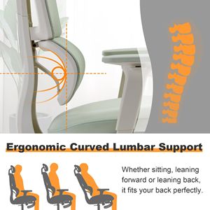 Sedia da Ufficio Ergonomica in Rete con Ruote Silenziose a 360 Gradi, Braccioli Regolabili, Poggiapiedi, Supporto Lombare e Poggiatesta in Memory Foam - Product Image 3