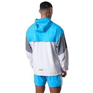 Breathable Solid <b>Design</b> Two Piece Outfit Casual Mens Logo Windbreaker Shorts Lightweight Windbreaker Short Set Men 2027 - Product Image 5