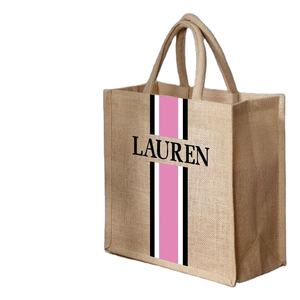 Sacs en jute pur de grande taille de qualité supérieure avec poignées, design imprimé, parfaits pour les hommes, les femmes, un usage quotidien, des prix abordables - Product Image 1