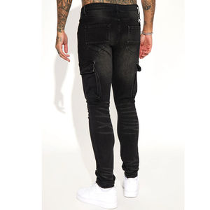 Jean pour homme coupe droite noir en denim slim, le plus vendu, décontracté et original - Product Image 4