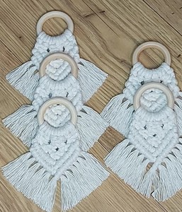 Anillos para servilletas, juego de anillos para servilletas de macramé, decoración para mesa de comedor - Product Image 2
