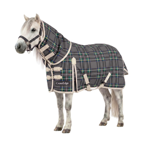 Couverture anti-mouches pour cheval CrossEdge durable, camouflage, équipement équestre, couverture de pâturage réglable avec soufflet d'épaule et couverture intégrale du cou - Product Image 1