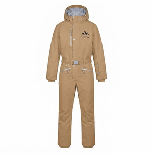 Combinaison de ski une pièce pour femme avec logo personnalisé, en polyester, à fermeture éclair, à capuche, imperméable, coupe-vent, pour l'hiver, pour les activités de plein air, professionnelle - Product Image 3