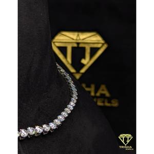 Elegant <b>Iced</b> <b>Out</b> Heart Necklace With VVS Lab Grown Diamonds 925 Sterling Silver Tennis <b>Chain</b> Design Fashion Jewelry By Trisha - Product Image 5