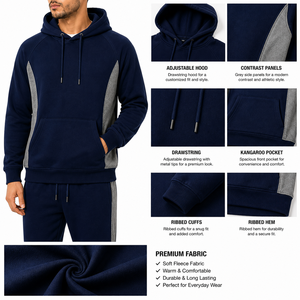 Conjunto Deportivo Informal de Moda para Hombre, Diseño Personalizado, Estilo Urbano, Sudadera Holgada y Pantalones Deportivos, Conjuntos Deportivos Holgados para Hombre - Product Image 4