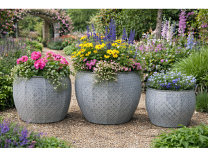 Macetas de Metal Galvanizado Más Vendidas, Macetas de Jardín para Exteriores, Contenedores Decorativos de Estilo Rústico para Flores y Plantas - Product Image 1