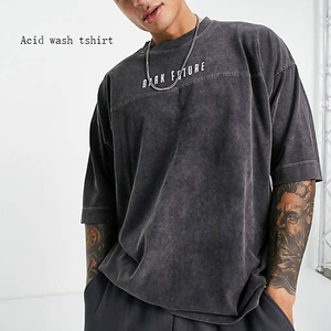T-shirt surdimensionné brodé Dark Future pour homme, style streetwear, manches courtes, jersey noir, logo sur le devant - Product Image 3