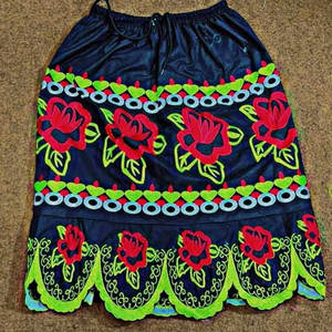 Faldas de Verano para Mujer, Estilo Isleño, 100% Algodón, Transpirables, Bordadas, con Parches Florales, Tallas Grandes, Oferta 2026 - Product Image 1