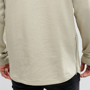 เสื้อฮู้ดผู้ชายแบบใหม่ สไตล์แฟชั่น ซิปด้านข้าง ขายส่ง แบบไม่มีลาย ปลายโค้ง - Product Image 6