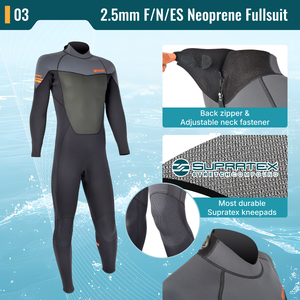 Combinaison intégrale professionnelle en néoprène fin de 2,5 mm pour homme - Combinaison de plongée thermique super extensible, fabrication OEM/ODM durable avec coutures plates - Product Image 4