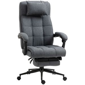 Sedia Direzionale Ergonomica Grigio Scuro Reclinabile con Schienale Alto Regolabile, Girevole con Rotelle in PU per Comfort, Ideale per Ufficio e Casa - Product Image 1