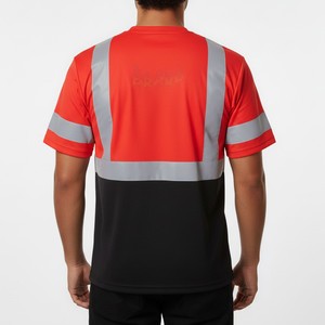 <b>Hi</b> <b>Vis</b> Reflective Breathable Polyester Safety <b>Shirt</b> for Construction Roadwork Factory and Warehouse Employees - Product Image 2