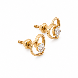 Pendientes de Oro Rosa de 18K con Diamantes en Forma de Corazón para Mujer, Acabado Pulido, Románticos, para Uso Diario, Fiestas, Bodas, Regalo de Joyería - Product Image 4