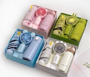 Coffret Cadeau Luxe Écologique 3-en-1 Personnalisé avec Logo : Tasse Thermos, Parapluie et Ventilateur – Idéal Fête des Pères, Nouvel An, Mariages, Anniversaires - Product Image 2