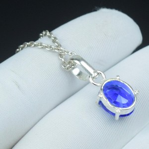 จี้เงินแท้ 925 ประดับแทนซาไนต์ สร้อยคอพลอยประจำเดือนธันวาคม ของขวัญคริสต์มาส เครื่องประดับ - Product Image 2