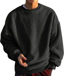 เสื้อสเวตเชิ้ตคอกลมทรงสปอร์ต สีพื้น ผ้าฝรั่งเศสเทอร์รี่ แขนยาว ทรงหลวม สวมใส่สบาย คุณภาพสูง สำหรับผู้ชาย - Product Image 3