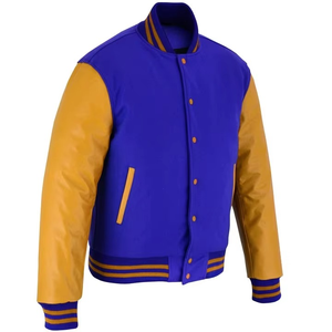 Chaqueta Varsity Clásica Azul de Forro Polar OEM para Hombre, Precio Mayorista, Chaqueta de Invierno, Prenda para Combinar, Diseño Contemporáneo - Product Image 6
