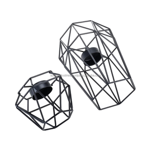 Meilleure qualité décoration de la maison fer bois t-light support laiton couleur fil de fer et Base en bois bougeoir bougeoir disponible - Product Image 2