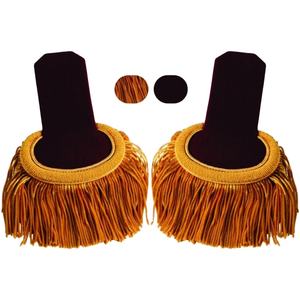 Vestido de desfile personalizado de alta calidad, par de charreteras de hombro negro, uniforme de servicio, accesorios de insignia de rango - Product Image 1