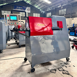 Cintreuse automatique CNC pour barres d'armature en acier inoxydable avec moteur central et composants PLC, capable de cintrer vers le haut et vers le bas - Product Image 1