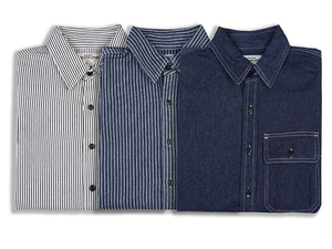 Premium Quality Men's <b>Black</b> <b>White</b> <b>Striped</b> Denim <b>Shirt</b> Long Sleeve Turn-down Collar Casual Button Up with Pockets 2026 - Product Image 2