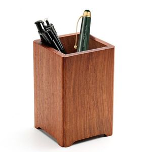 Porte-crayons en bois de style vintage, organisateur de bureau décoratif pour stylos avec compartiments utilitaires, classique - Product Image 2