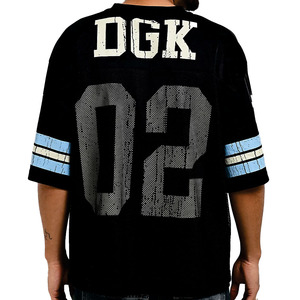 เสื้อสตรีทแวร์ผู้ชาย คอวี ผ้าตาข่าย ลายอเมริกันฟุตบอล ทรงโอเวอร์ไซส์ ลายกราฟิกหัวกะโหลกประดับเพชร ระบายอากาศได้ดี ผลิตจากโพลีเอสเตอร์ รับผลิตแบบ OEM จำนวนมาก - Product Image 4