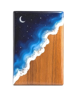 Custom Rosewood Urn Ocean Wave Resin Inlay handmade urn <b>box</b> Handmade Rosewood Urn <b>Box</b> with Ocean Wave Resin <b>Memorial</b> Design - Product Image 1