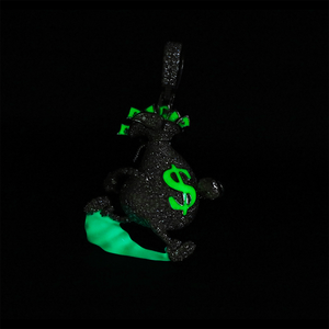 Colgante de Bolsa de Dinero Plateado con Incrustaciones de Zirconia, Estilo Hiphop de Dibujos Animados, Joyería de Moda para Hombre, Regalo - Product Image 2