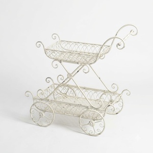 Support à plantes vintage en fer époxyé, 3 niveaux, circulaire, pour extérieur, jardin, décoratif, en métal forgé, porte-fleurs - Product Image 1